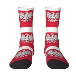 Kingdom Of Poland Flag Men's Crew Socks Unisex Cute Polska Coat Of Arms Spring Summer Autumn Winter Dress Socks