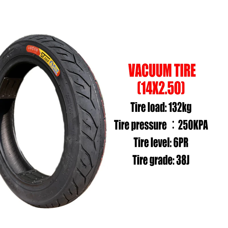 14X2.125 14x2.50 16X2.50 16X3.0 2.75-10 Tyre Tubeless Tire for KUGOO V1 B2 Electric Vehicle Wear-resistant