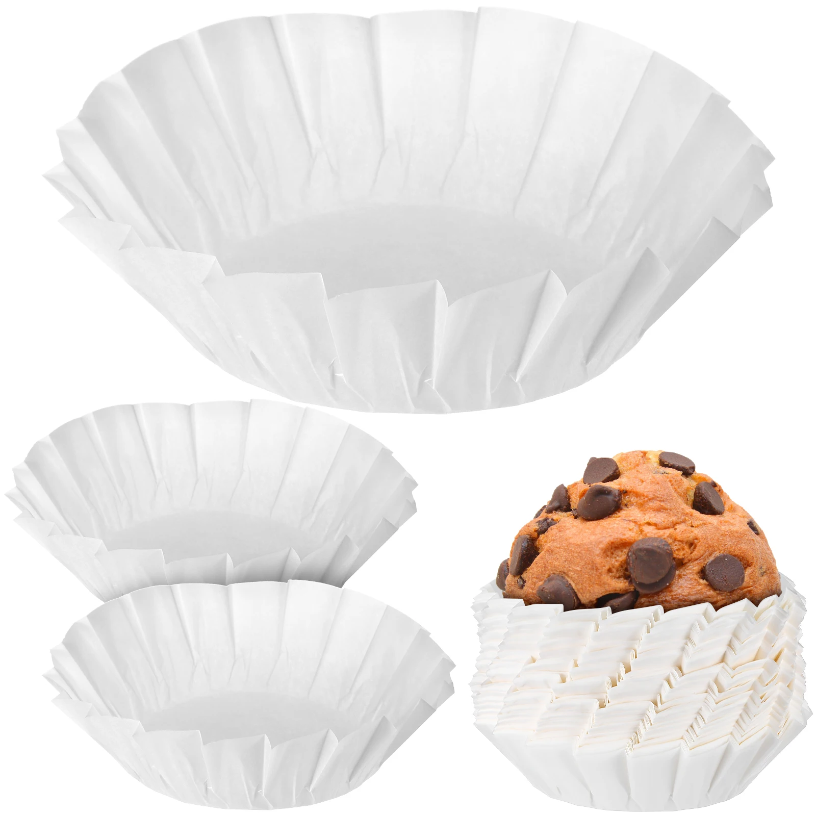 

200 Pcs 4 Inch 95x45MM Demoulding Paper Baking Liners Safe Food Paper Cake Liners Grade Cake Cups Muffin Wrappers