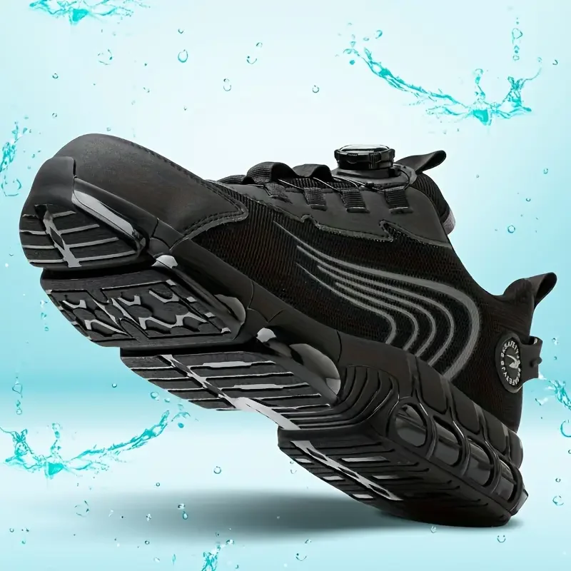 Rotary Button New Safety Shoes for Men Anti-impact and Anti-piercing Work Shoes Fashionable Men's Sports Shoes and Safety Pro