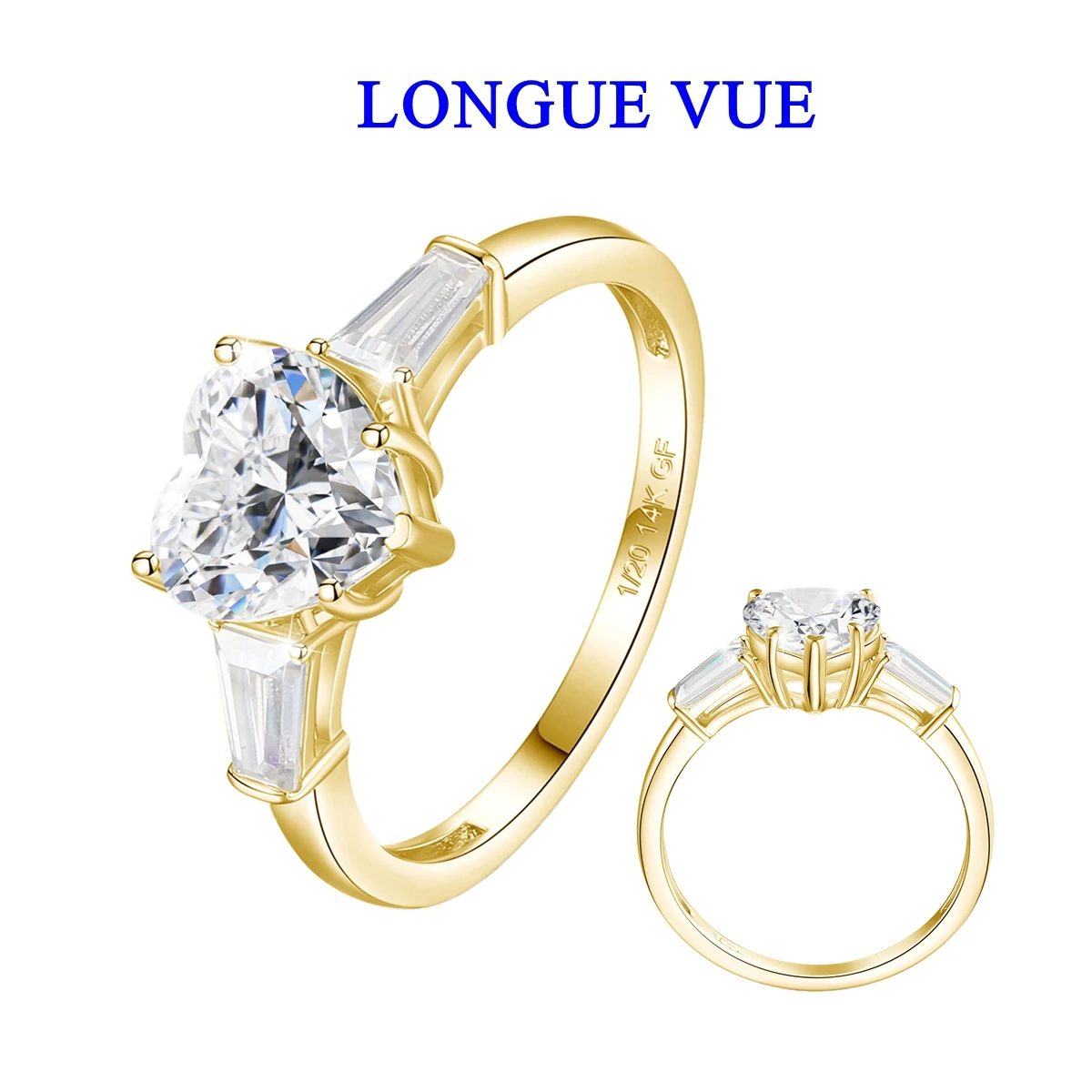 

Кольцо с бриллиантом из муассанита в форме сердца из 14-каратного золота с тремя камнями для женщин, обручальные кольца, обручальные украшения