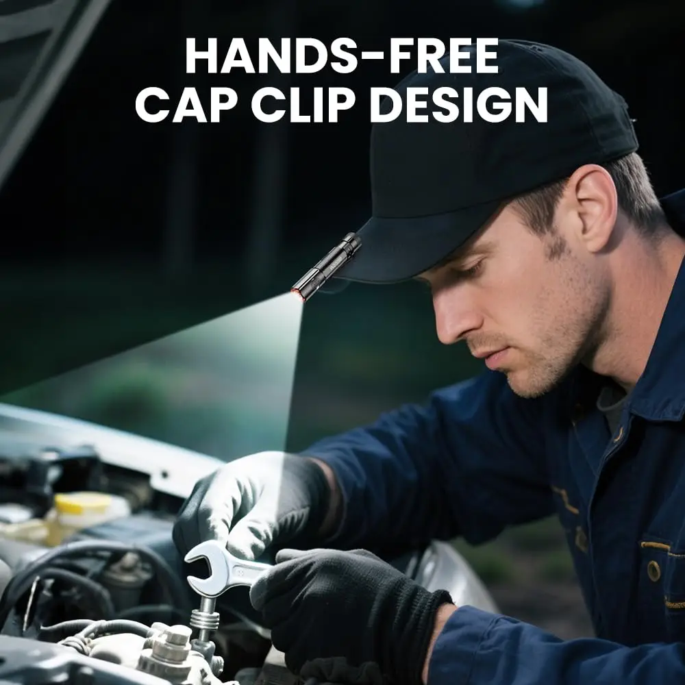 YEMAO F40CU Mini Flashlight 16340 Powerful EDC Torch with 4* LEDs and Red Flash Aux LED 1200lm IP66 Copper Metal Pen Flashlight