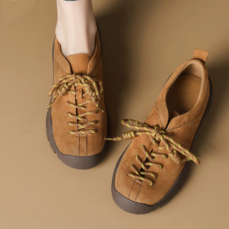 

Flats Women's Sport Shoes Lace Up Casual Loafers Shoes Designer Walking Woman's Sneakers 2025 Autumn Cozy Zapatillas De Mujer