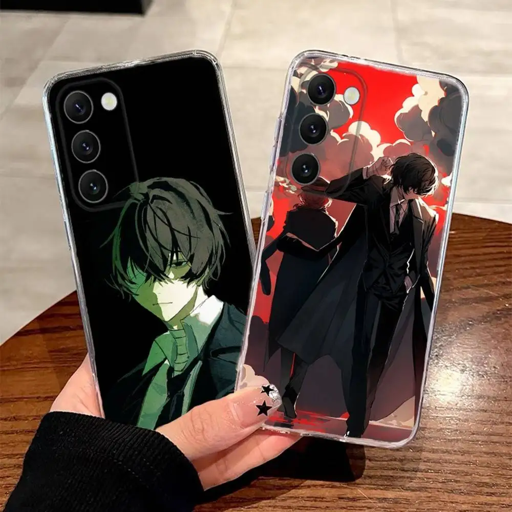 

B-Bungo Stray Dogs Dazai Phone Case For Samsung S30,23,21,22,20 FE lite,S10,9,PIus Note20ultra Soft Transparent