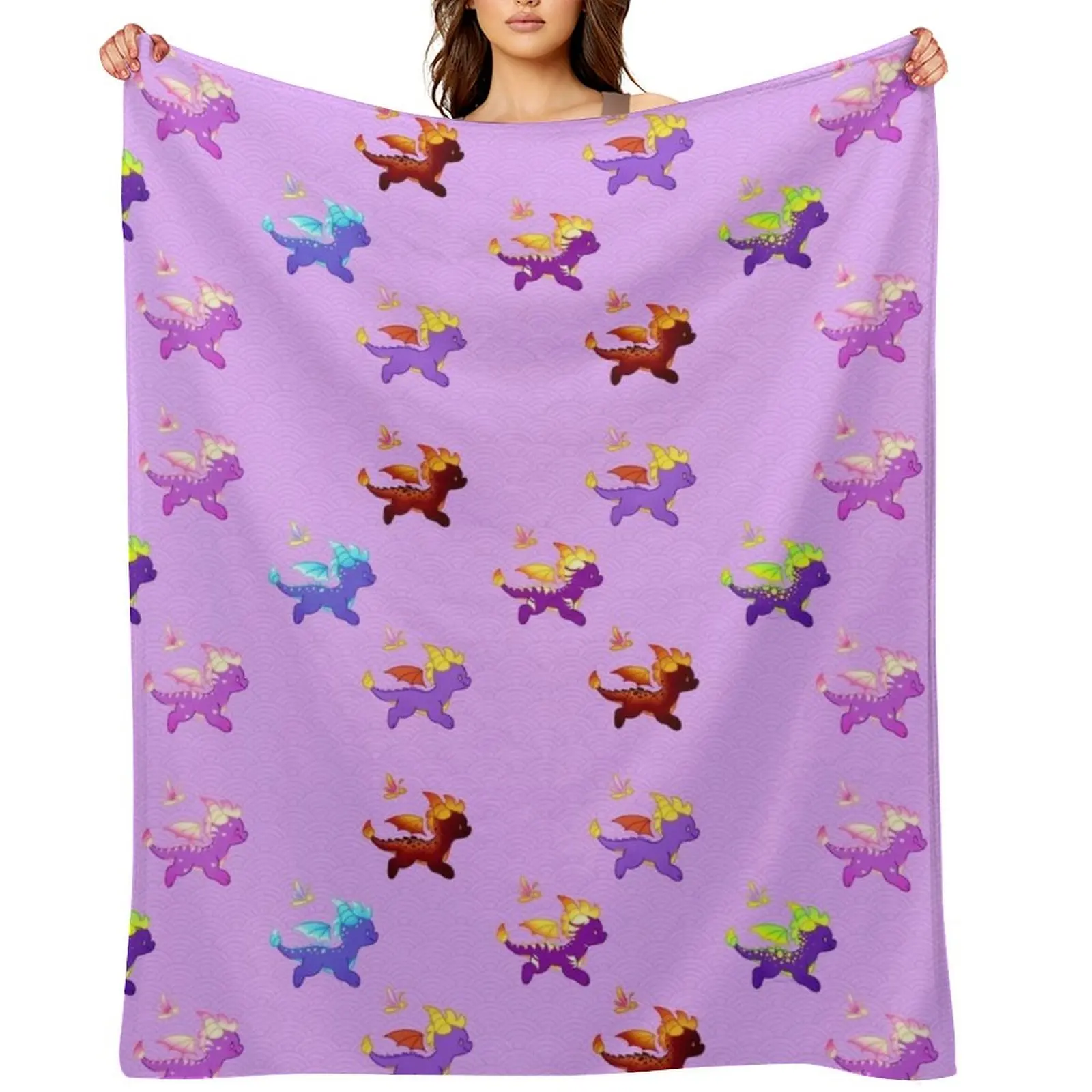 

Spyro Pattern Throw Blanket wednesday Soft Big For Sofa Thin Bed covers Blankets