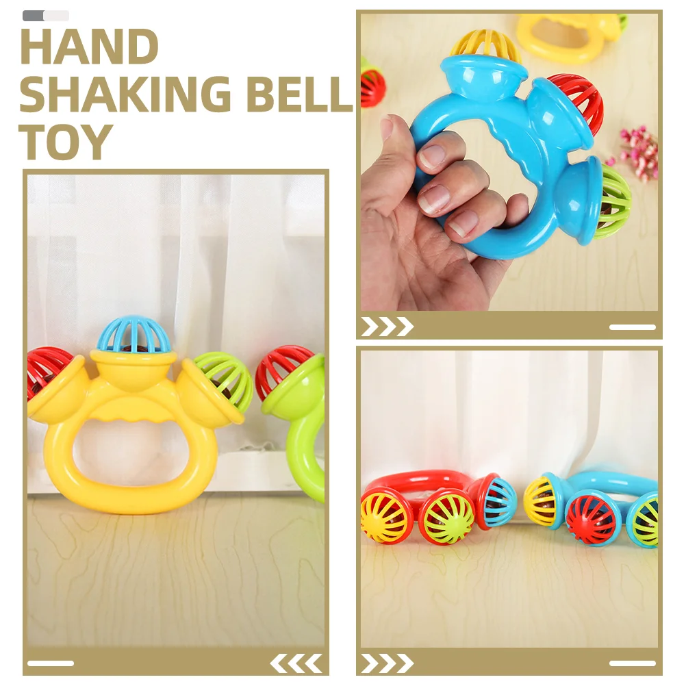 3 ชิ้น Soothing ของเล่นขนาดเล็ก Bell เด็กวัยหัดเดินกลองเครื่องดนตรี Rattles Jingle ระฆังพลาสติกเด็ก