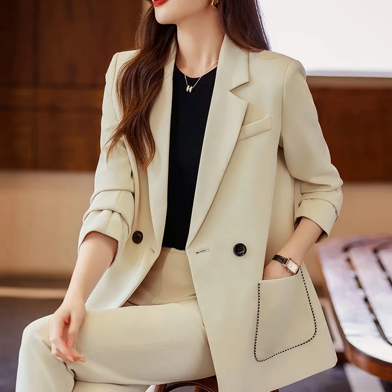 2023 Autumn Non-Ironing Civil Servant Senior Sense Slim Fit Business Suit Suit Interview Temperament Goddess Style Business Suit