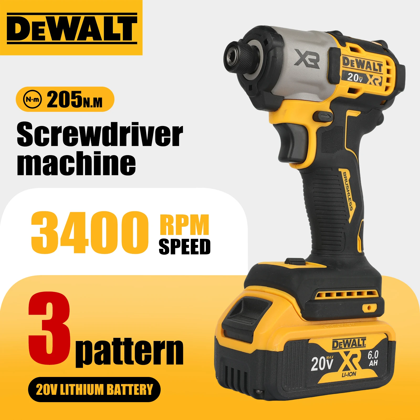 20V DEWALT DCF845 Impact Screwdriver 4200IPM Impact Rate Compact Body Household Installation Equipment