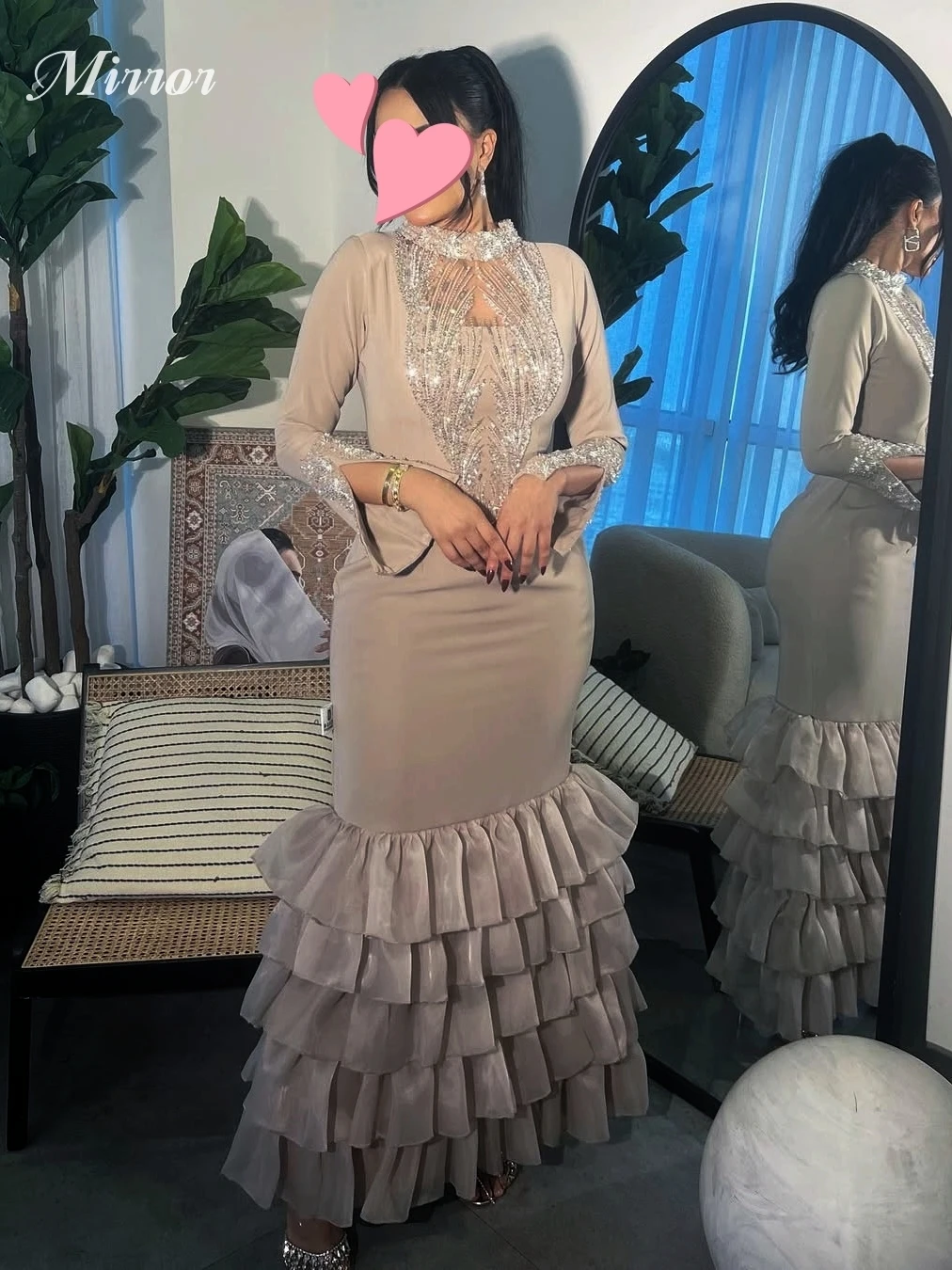 

Mirror Dress Elegant Vintage Sweet Mermaid Lace Stylish Beads New Customize Formal Occasion Prom Dress Evening Party Gowns