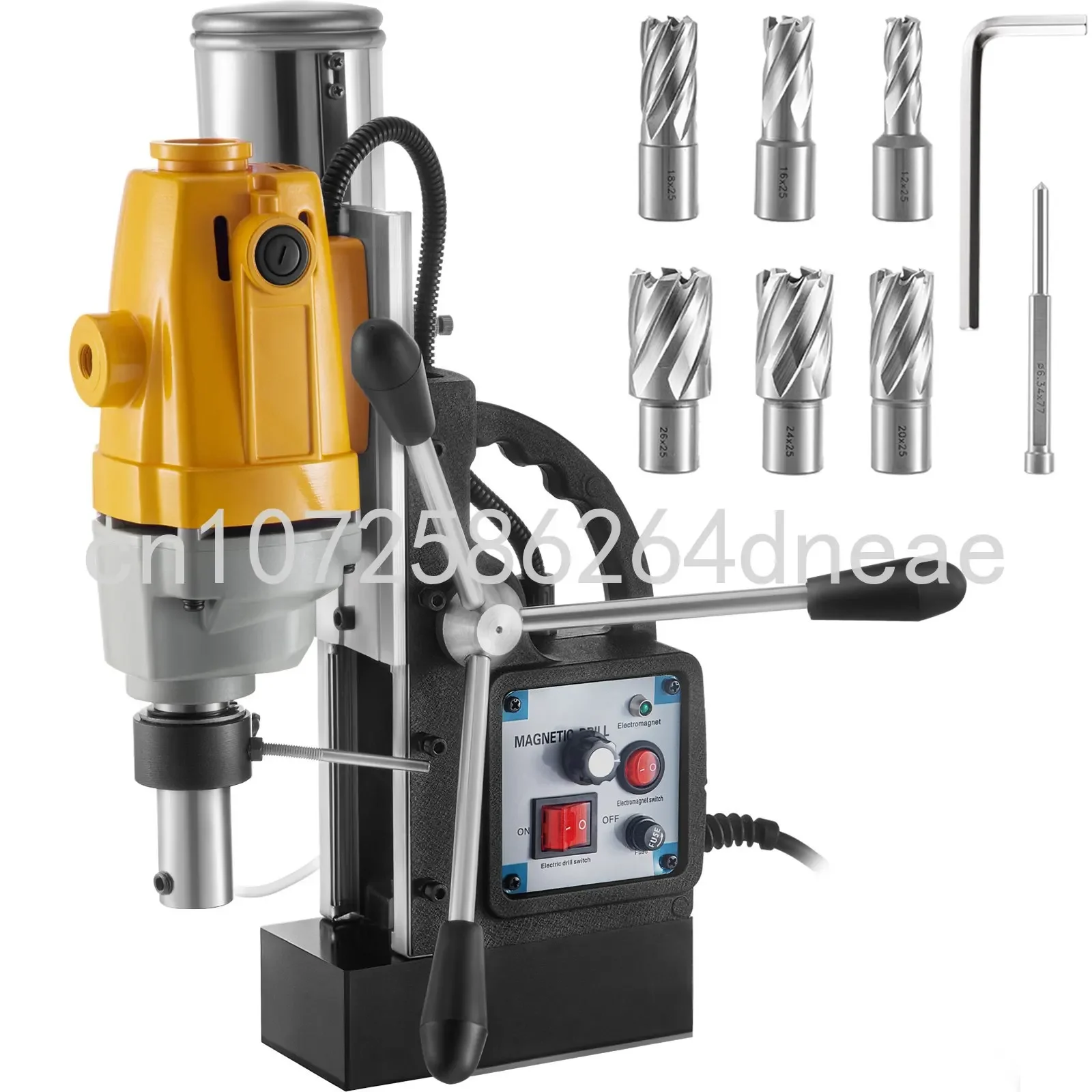 Magnetic Drill 1100W Press 6 PCS Toroidal Cutter 40 Mm Core Diameter Mag Drill 550RPM No-load Speed Electromagnetic