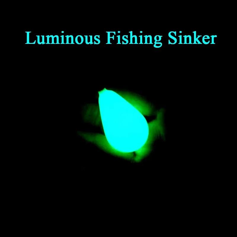 5pcs 3-8 # (12-30g) Sea Fishing Long Throw Throwing Rod with Octagonal Ring Fishing Sinker Droplet Shaped Luminous Lead Pendant view 3