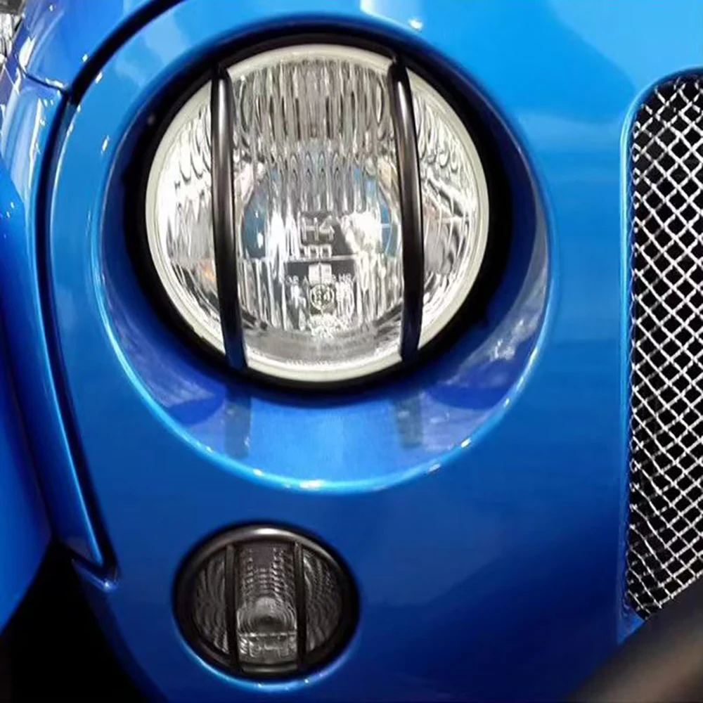 Lantsun J012 Steel Light Cover Lamp Protector Set for Jeep for Wrangler JK07-17（Taillight Headlight Grillelight）