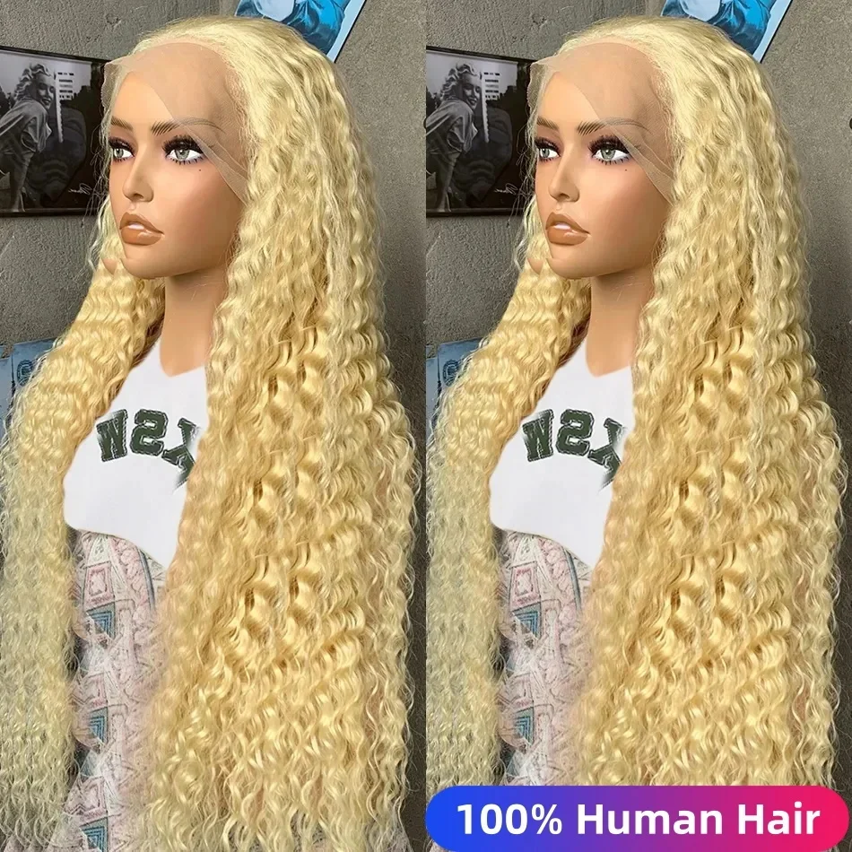 Sophianna 30 40 Inch Curly Wigs 613 Blonde 13x4 Lace Front Human Hair Deep Wave 13x6 Lace Frontal Wig 250 density For Women