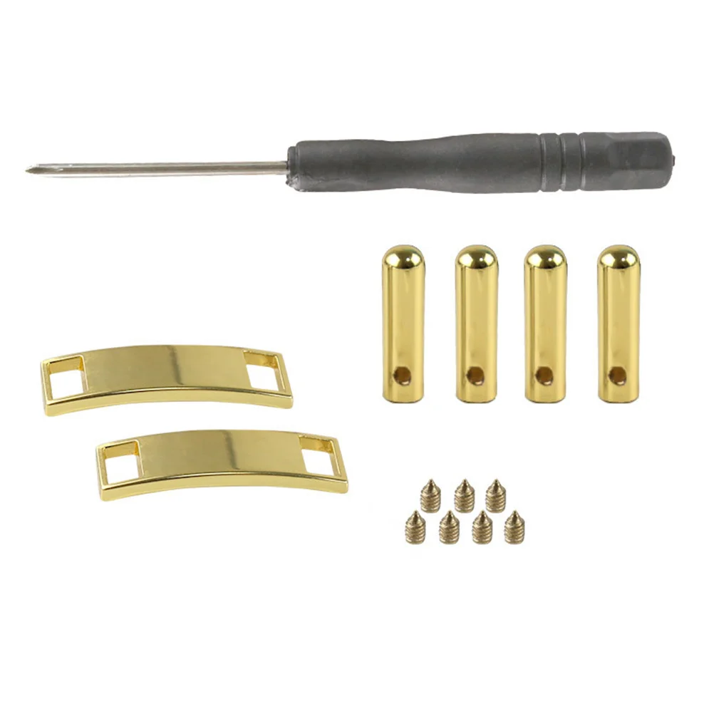 

1Set Shoes Repair Tools Metal Shoelace Buckles 4 Aglets 2 Scutcheons 4 Screws Screwdriver Shoe Fixing Kit Shoes Repaired Tools