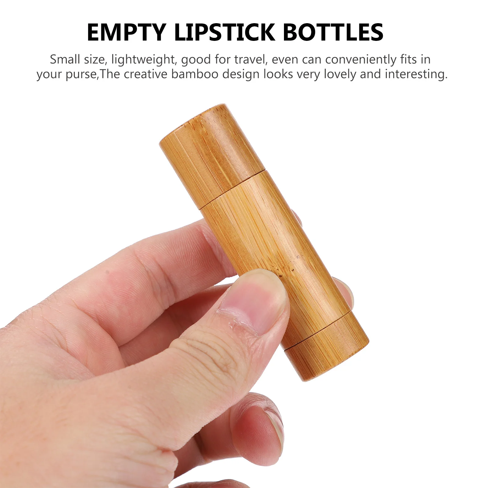 4 قطعة أنابيب أحمر الشفاه الفارغة من الخيزران حاويات صغيرة خفيفة الوزن لتقوم بها بنفسك حامل بلسم الشفاه منظم أحمر الشفاه زجاجات فارغة #2