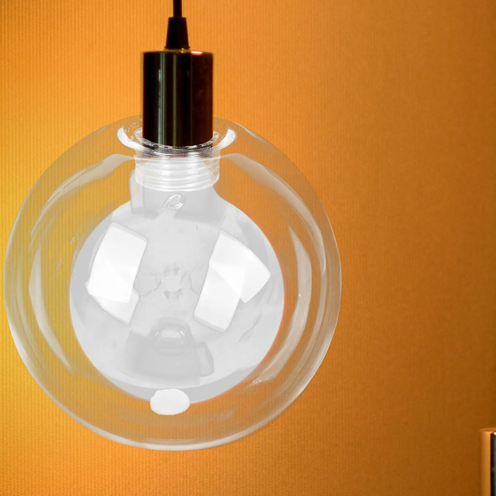2Pcs Transparent Round Glass Pendant Light Fixtures Shade Replacement Clear G9 Globe Lampshade Household Lighting