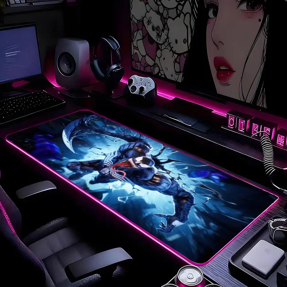 P-Predator B--Badlands ماوس الوسادة ماوس HD الطباعة ألعاب الكمبيوتر قفل الحافة عدم الانزلاق RBG ماوس الوسادة XXL90x40cm لوحة المفاتيح الكمبيوتر #1