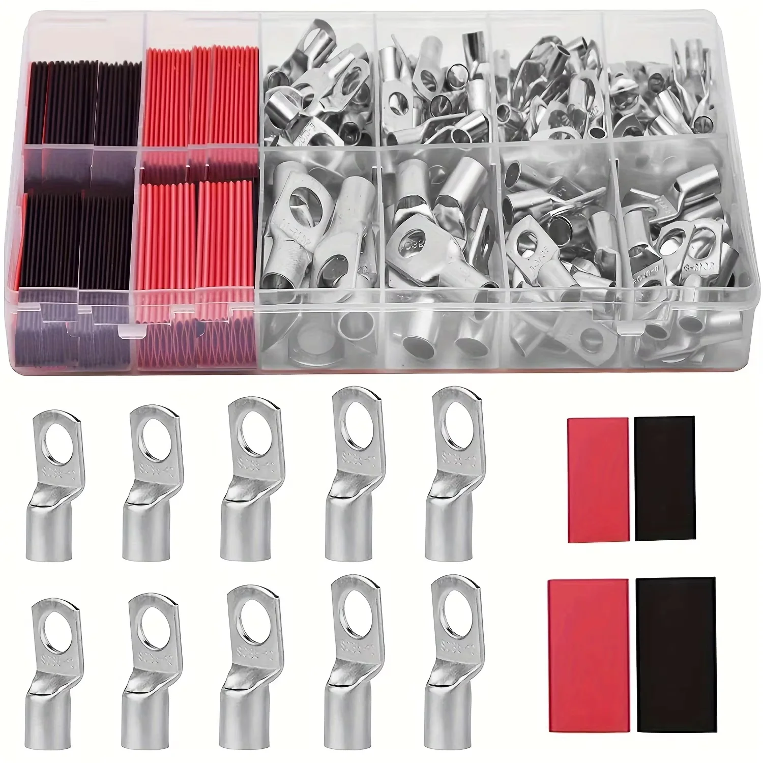 70/240PCS Ring Terminal Kabel Schuhe Lugs 35mm2 Verzinnte Kupfer Lug Draht Auge Anschlüsse Nackte 60 Terminals Lugs Draht Kupfer Kit