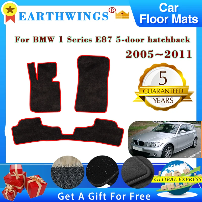 

Car Floor Mats For BMW 1 Series E87 2005~2011 5-door Hatchback Rugs Panel Protective Pad Premium Custom Foot Pads Accessories