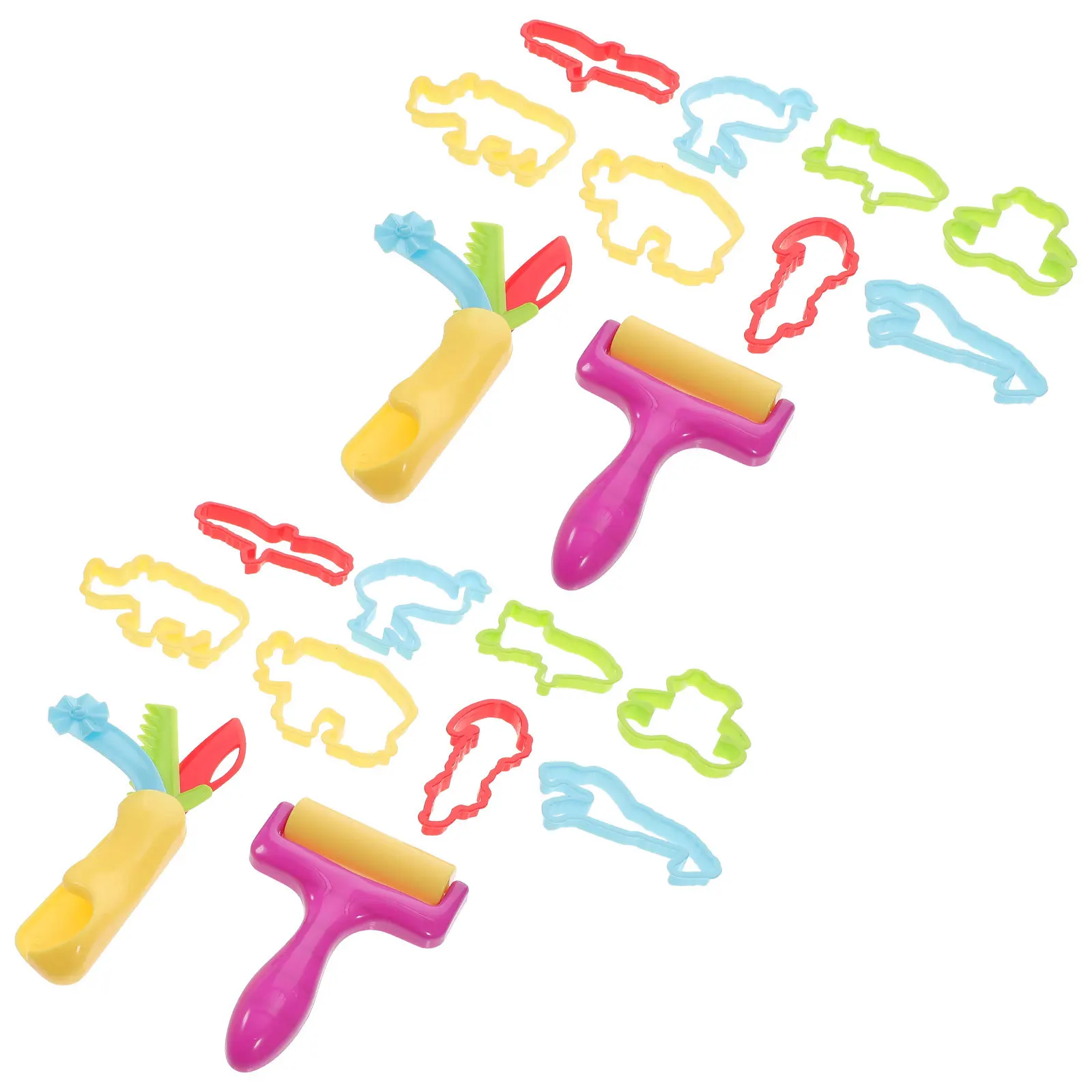 Conjunto de moldes de plasticina para crianças, 20 peças, criativo, desenho animado, ferramentas de cozimento, argila diy para crianças, diversão, aprendizagem, atividade, artesanato