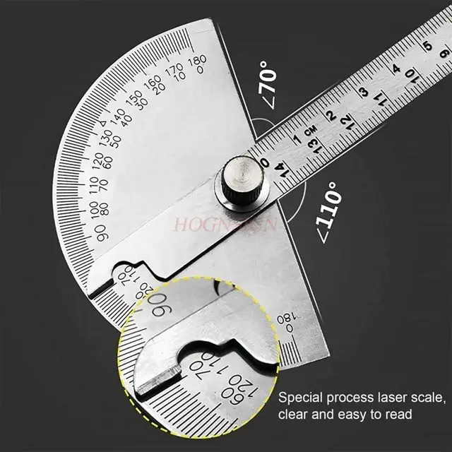 1pcs 180 Degree Protractor Metal Angle Finder Goniometer Angle Ruler