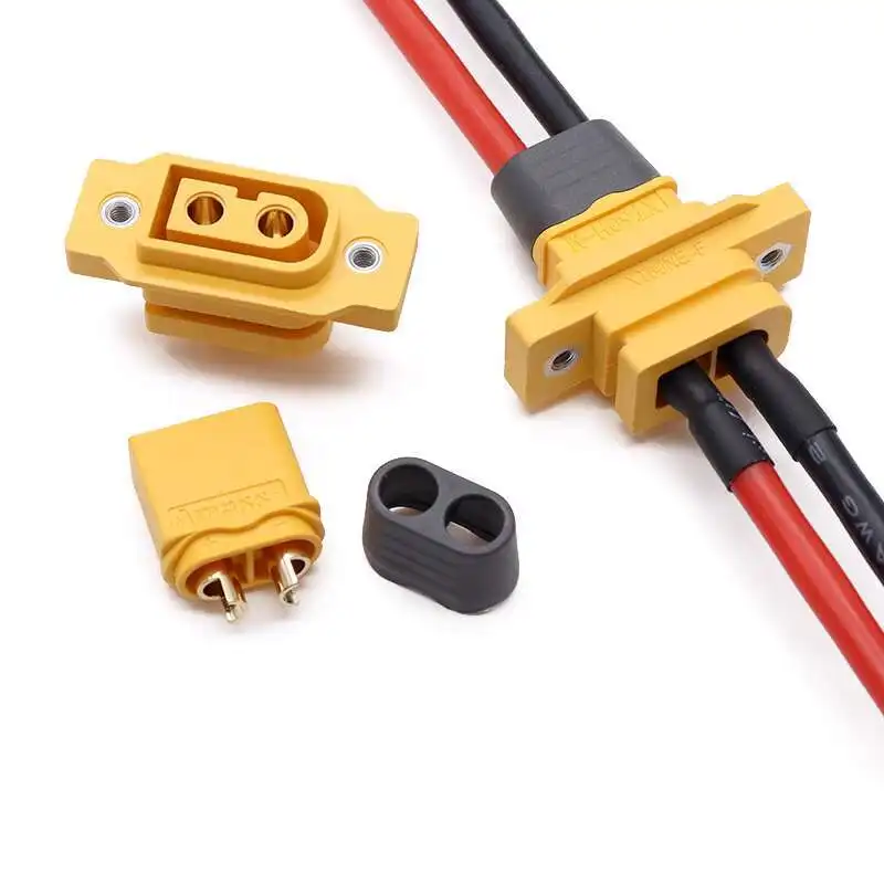 1 Stück XT60NE-F Fester Stecker-Buchse-Verbinder, vergoldet, 30A Hochstrom, für Flugzeugmodelle, elektrisch einstellbarer Lade-Stromanschluss – Detail 4