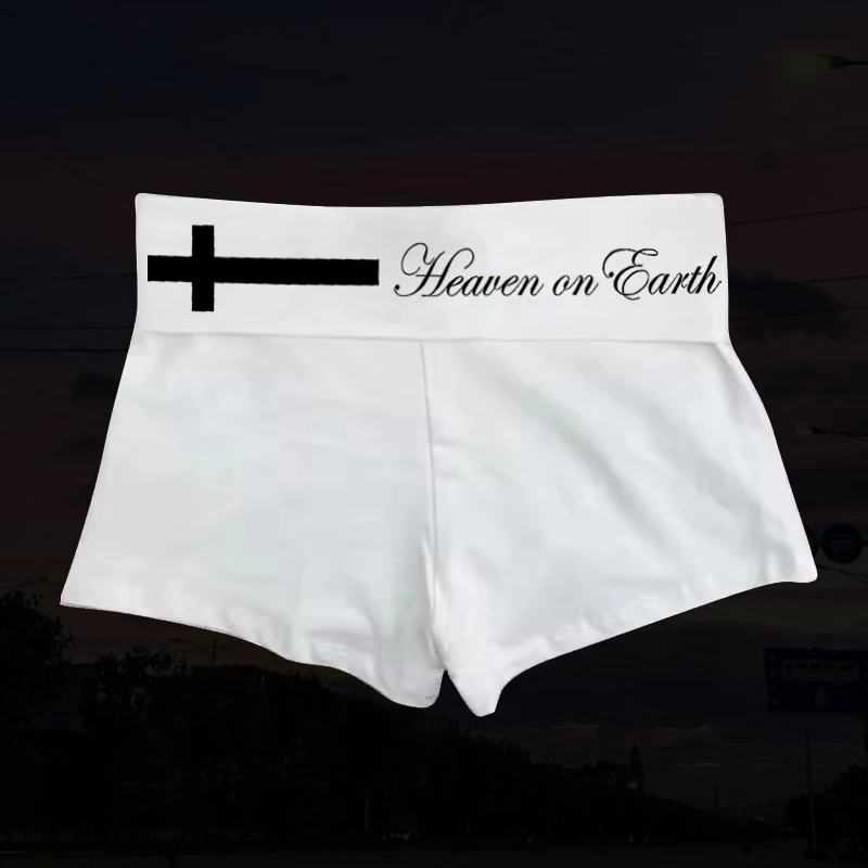 

Y2k Harajuku Aesthetic Letter Print Punk Shorts Streetwear EMO Girl Gothic Summer Graphic Pant Hip Hop Punk Vintage Pants