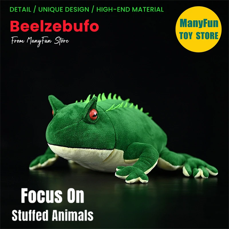 Beelzebufo-juguete de Peluche de rana con cuernos de alta fidelidad, Peluche de sapo, animales de Peluche realistas, muñeco de simulación Kawai, regalos de juguete