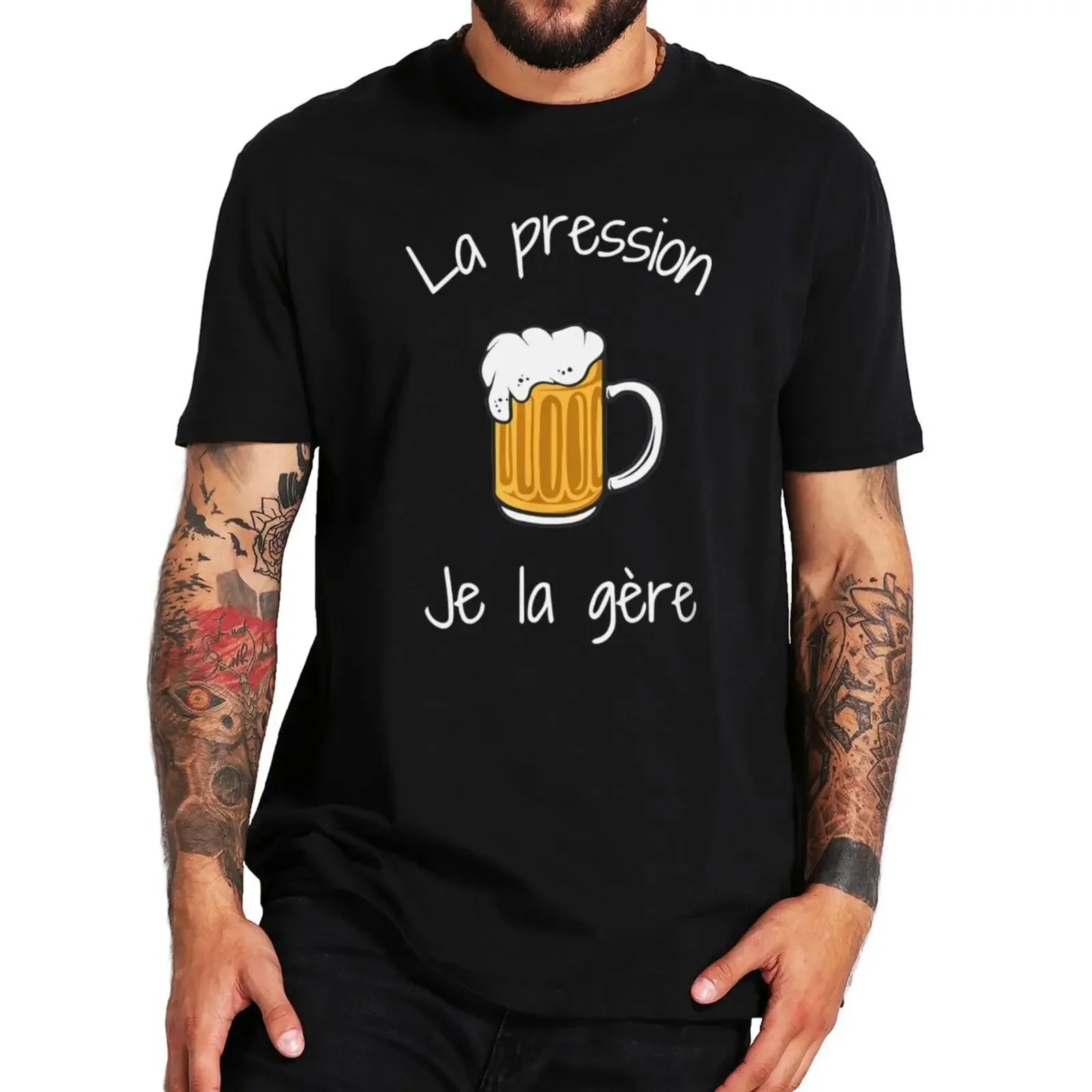 Beer Pressure I Manage It T Shirt Retro French Humor Drinking Lovers Boyfriend Dad Gift Tee Tops 100% Cotton Soft Unisex T-shirt