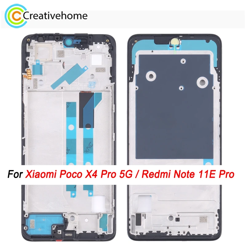 Front Frame Bezel Plate For Xiaomi Poco X4 Pro 5G / Redmi Note 11E Pro / Note 11 Pro 4G Phone LCD Display Housing Spare Part