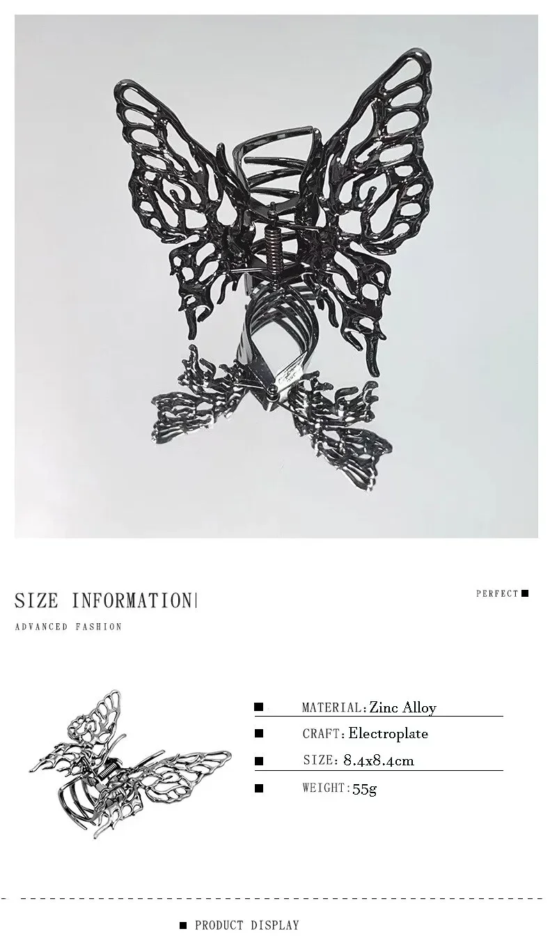 Schmetterling Haars pange hell silber Kreuz geometrische Haarnadel Rose Blume Haar Kralle Frau Mädchen Styling Haars pange Kopfschmuck – Detail 1