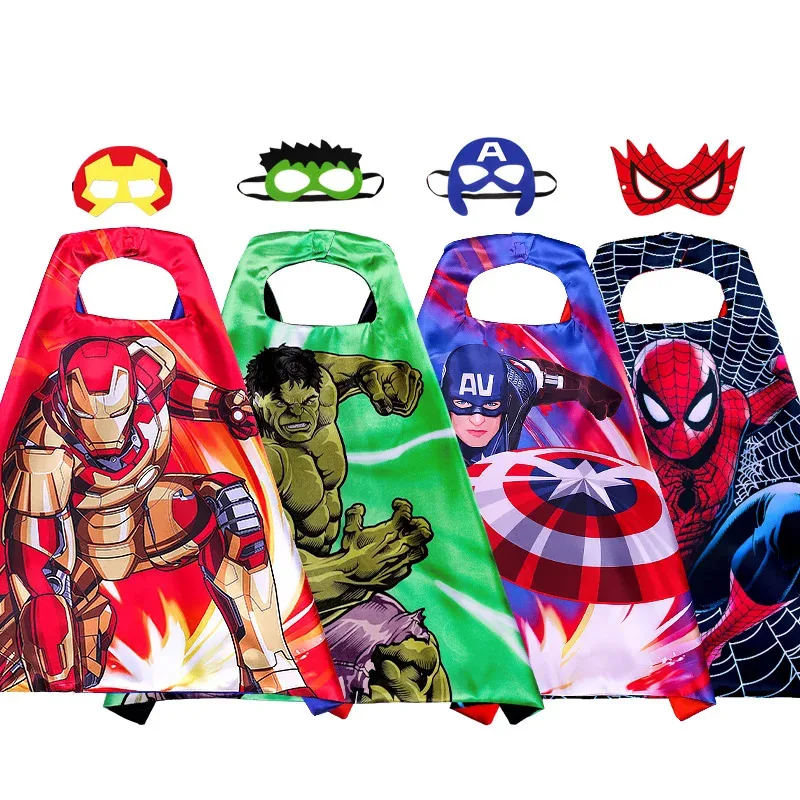 

Hot Kids Anime Superhero Capes Masks Cloak Spiderman Hulk Dress Up Supplies Easter Gifts Cosplay Party Dress Up