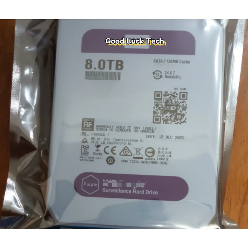 Imagem -03 - Disco Rígido Interno Western Digital Hdd de Vigilância Roxo 64m Cache Sataiii 60 Gbps 35 4tb 6tb 8tb 10tb