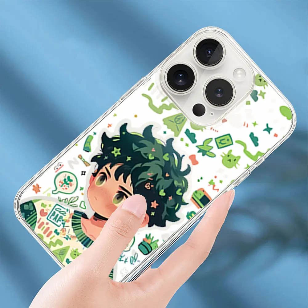 Fashion Green Hair Couple Phone Case for iPhone 11 12 13 14 15 16 Max Pro Plus Transparent Soft Shell image 4