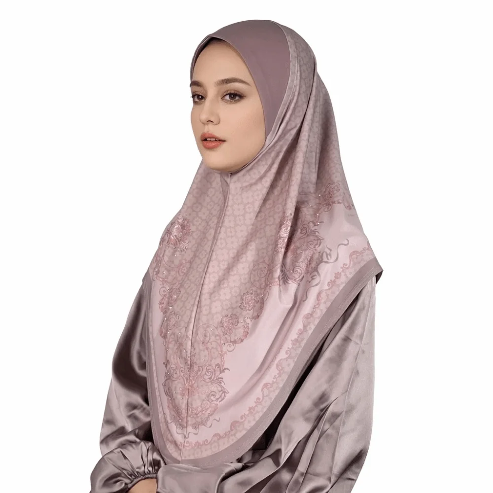 

High End Chiffon Floral Print Chiffon Hijabs Linen Ethnic Arab Lady Headscarf Multicolor All-match Long Scarf Fashion