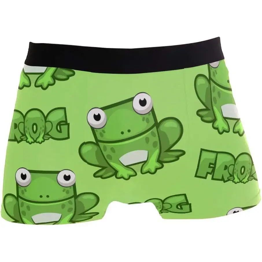 

Funny Multicolour-frog Cartoon Leopard Men's Underwear Boxer Briefs Breathable Multi Moisture-Wicking Fabric
