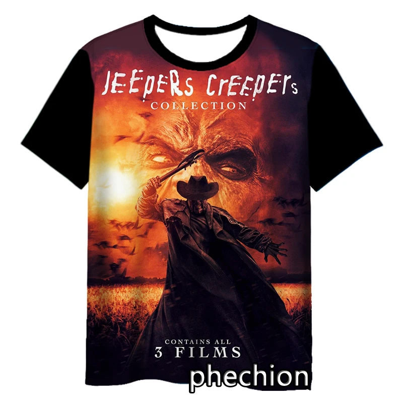 phechion New Fashion Men/Women Jeepers Creepers 3D Print Short Sleeve T-Shirt Casual Hip Hop Summer T Shirt Tops S202