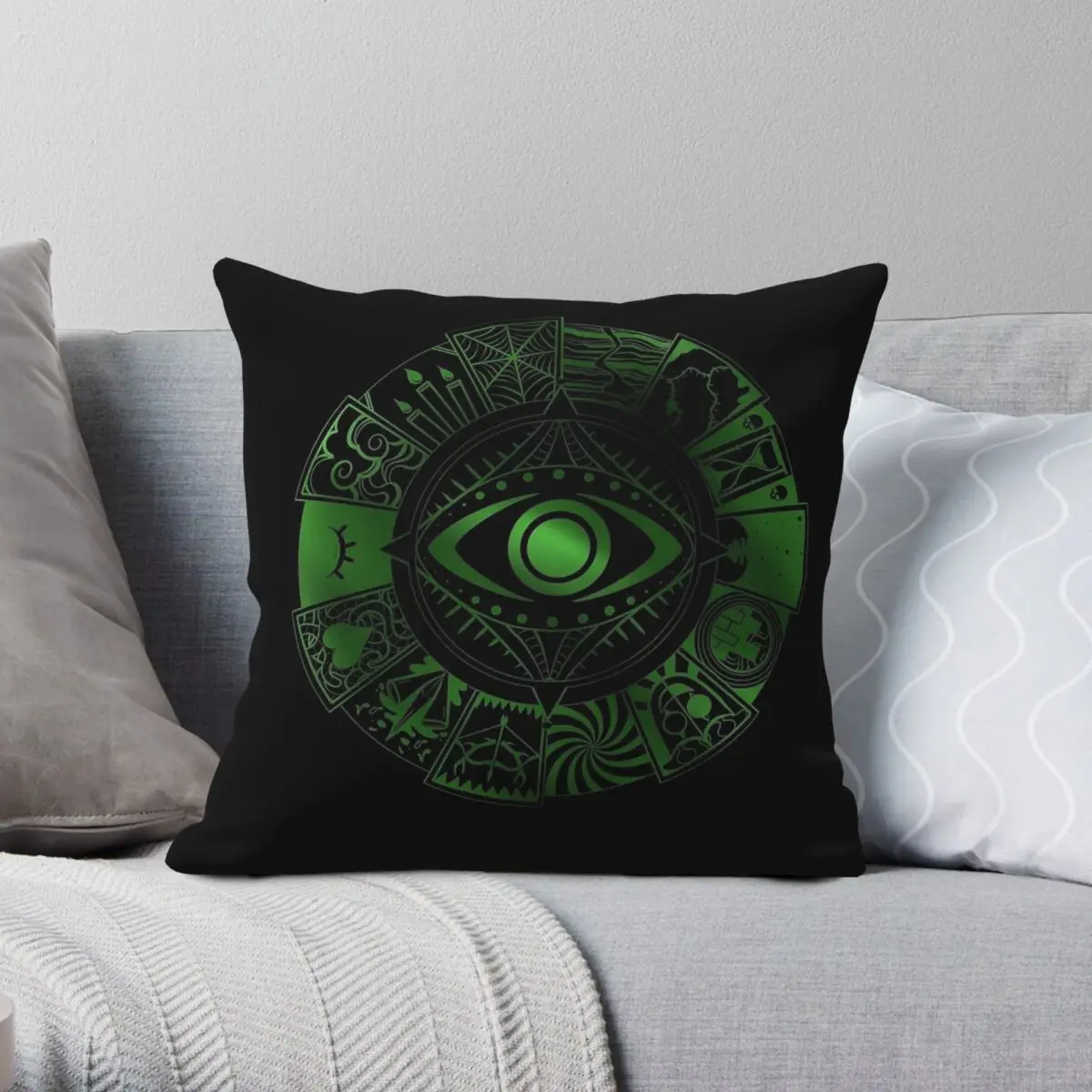 Funda de almohada cuadrada Magnus Archives Fears Wheel, cubierta de cojín de poliéster, lino, terciopelo, estampado con cremallera, decorativa para sofá, 45x45
