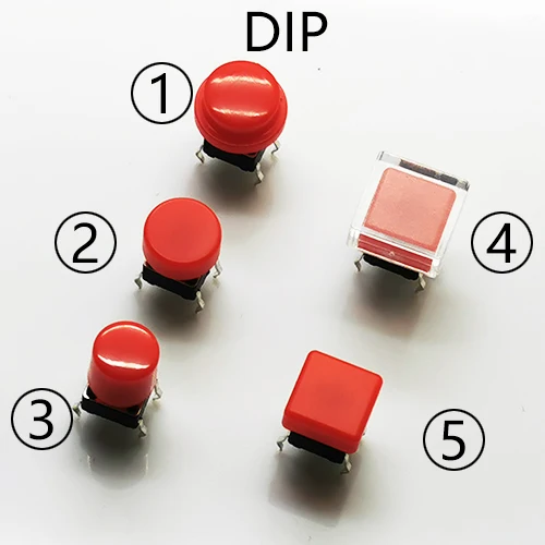 50Sets 6X6x7.3 Adding Caps H=8.5/8.7/9.8mm 4Pin DIP SMT Momentary Tact Button Tactical Keyboard Mini Push Button Press Button