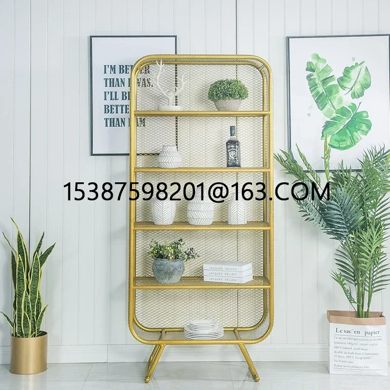 Nordic online celebrity golden wrought iron storage office floor-to-ceiling multi-storey display display stand