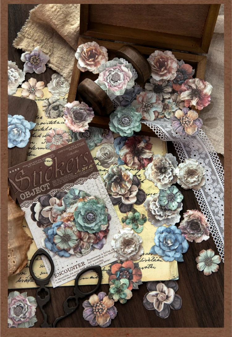 Journal GO 50 Stück Vintage Antik Kleine Gegenstände Aufkleber für Scrapbooking Collage Junk Journal Dekorative Schreibwaren Planer Deko-Sticker – Detail 12