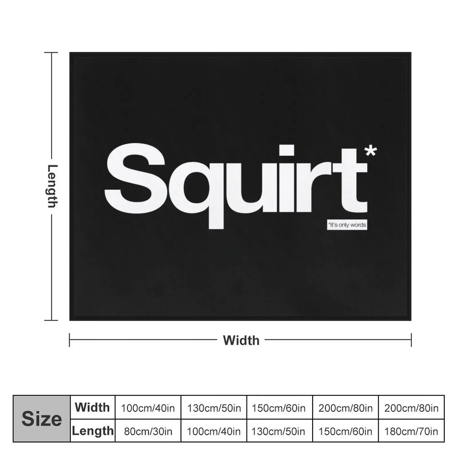 Squirt - It's Only Words Throw Blanket blankets and throws Flannel Cute Blankets