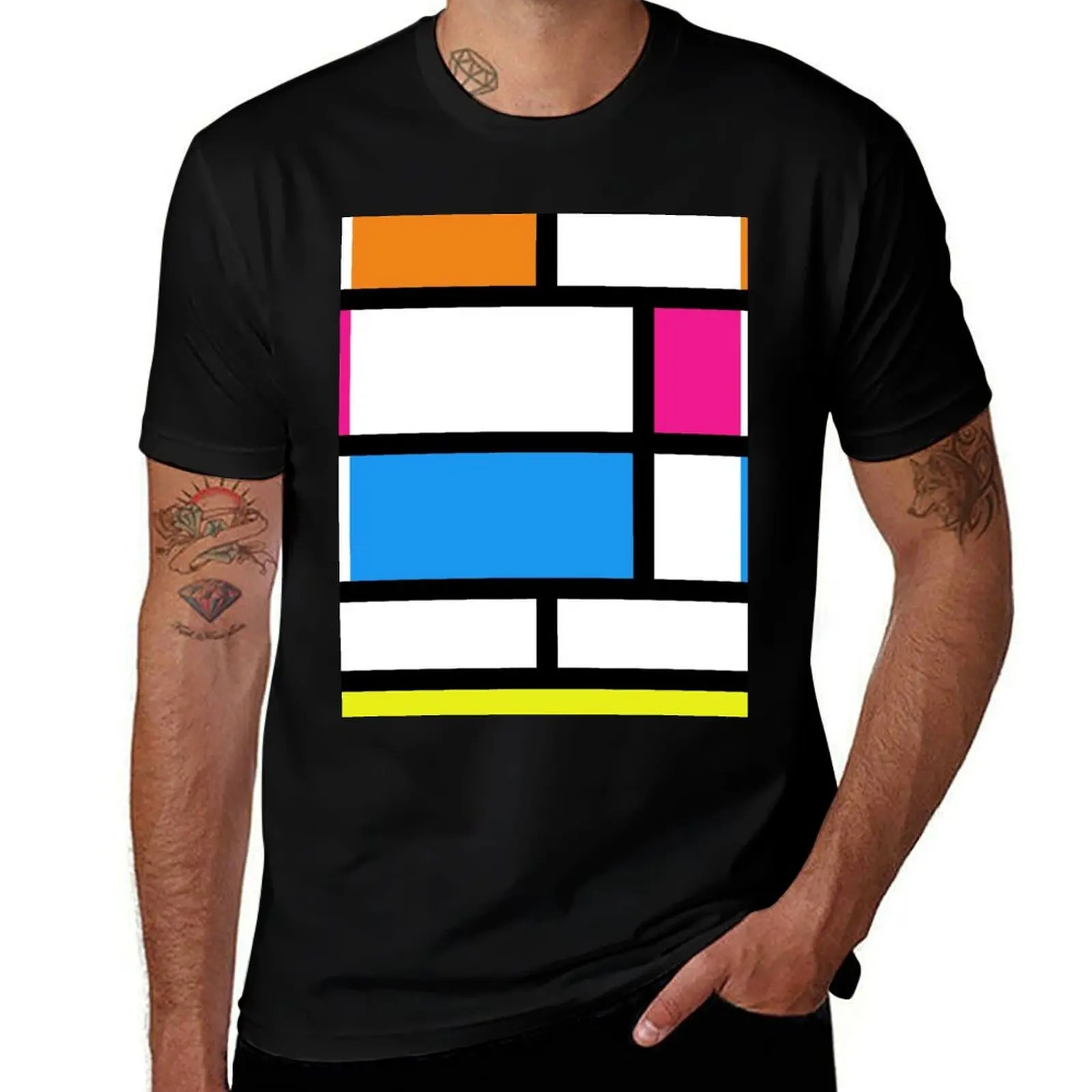 Футболка Swinging 60s Mondrian Mod, удобная футболка больших размеров