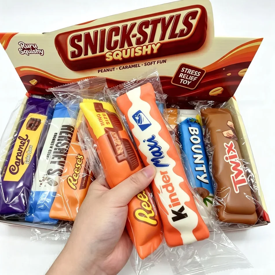 1/4/8 unidades de palitos de chocolate y mantequilla de simulación, juguetes blandos y maleables, juguetes de rebote lento, juguetes para aliviar el estrés, juguetes sensoriales, recuerdos para fiestas.