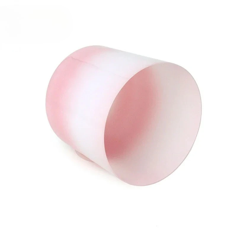 YUN QI QING YIN 6/7/8 Inch Pink-White Gradient Clear Quartz Crystal Singing Bowl 432Hz 440Hz Yoga Meditation Sound Healing Bowl With Mallet O-Ring