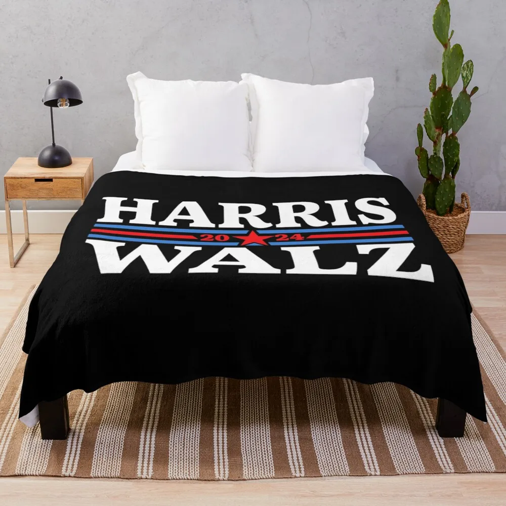 Harris Walz 2024 Election Kamala Harris Tim Waltz 2024 Throw Blanket Sofas Soft Comforter Blankets Sofas Of Decoration Blankets