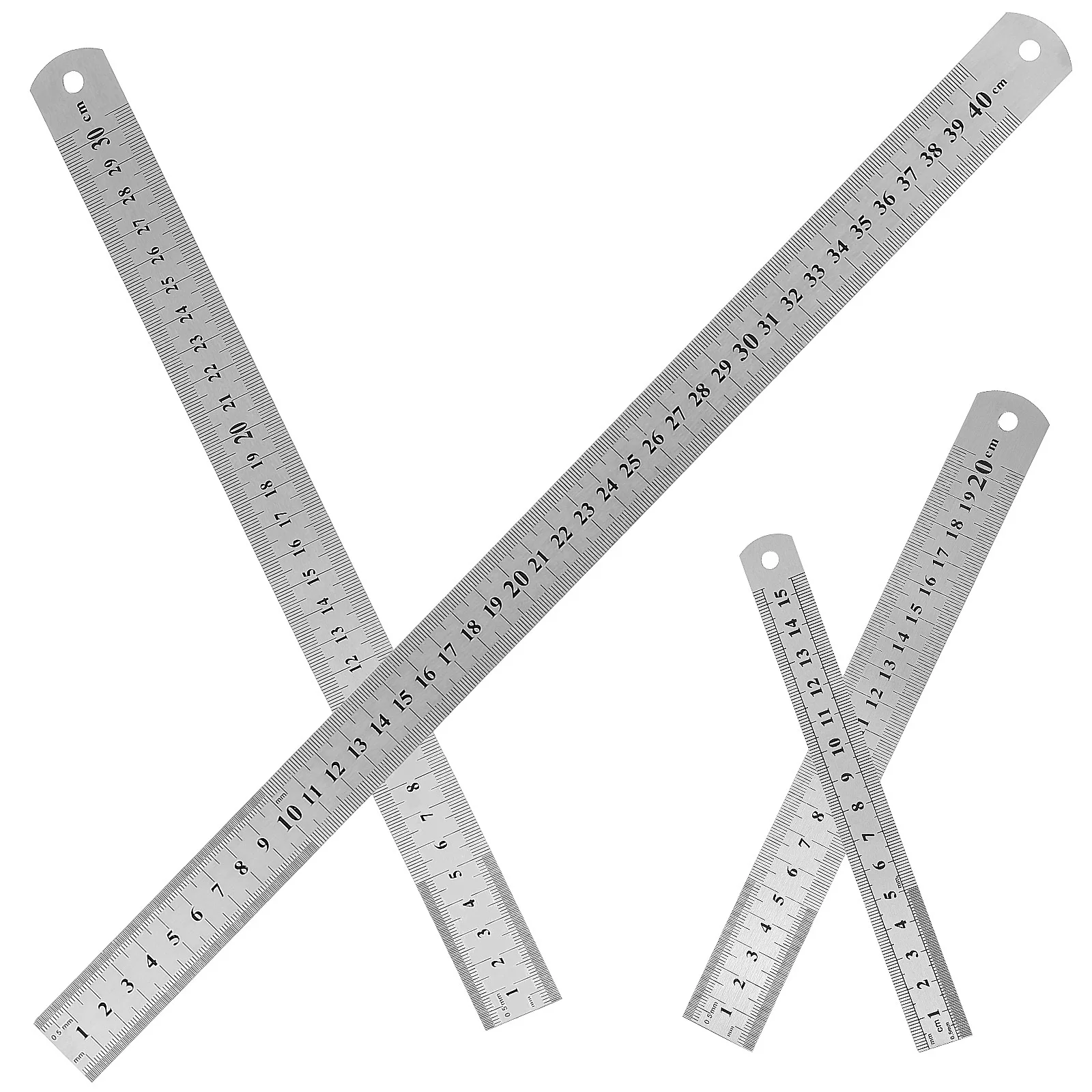 

Stainless Steel Ruler Set Double-Sided Scale Metal Measuring Tools For Engineering Drawing Cutting Office School Instrument