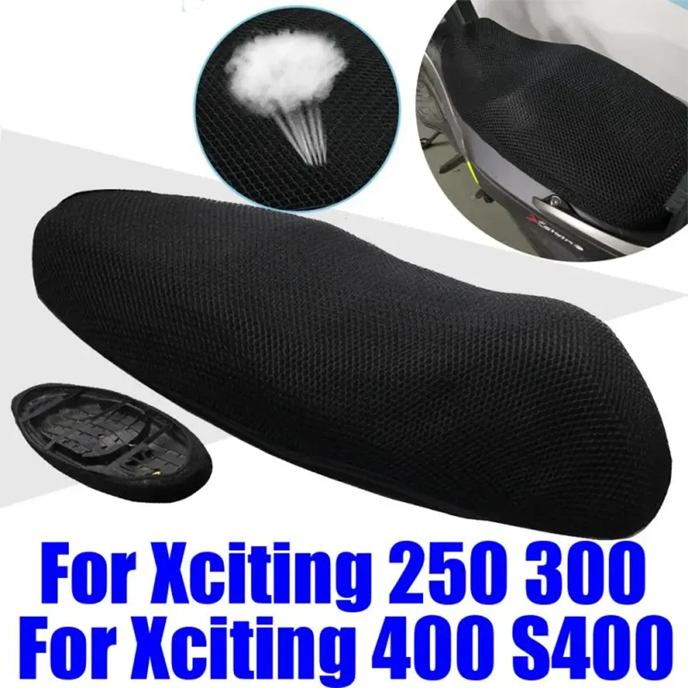 For KYMCO Xciting 400 S400 400S 250 300 CT250 CT300 Accessories Mesh Seat Cushion Cover Protector Heat Insulation Seat Cover