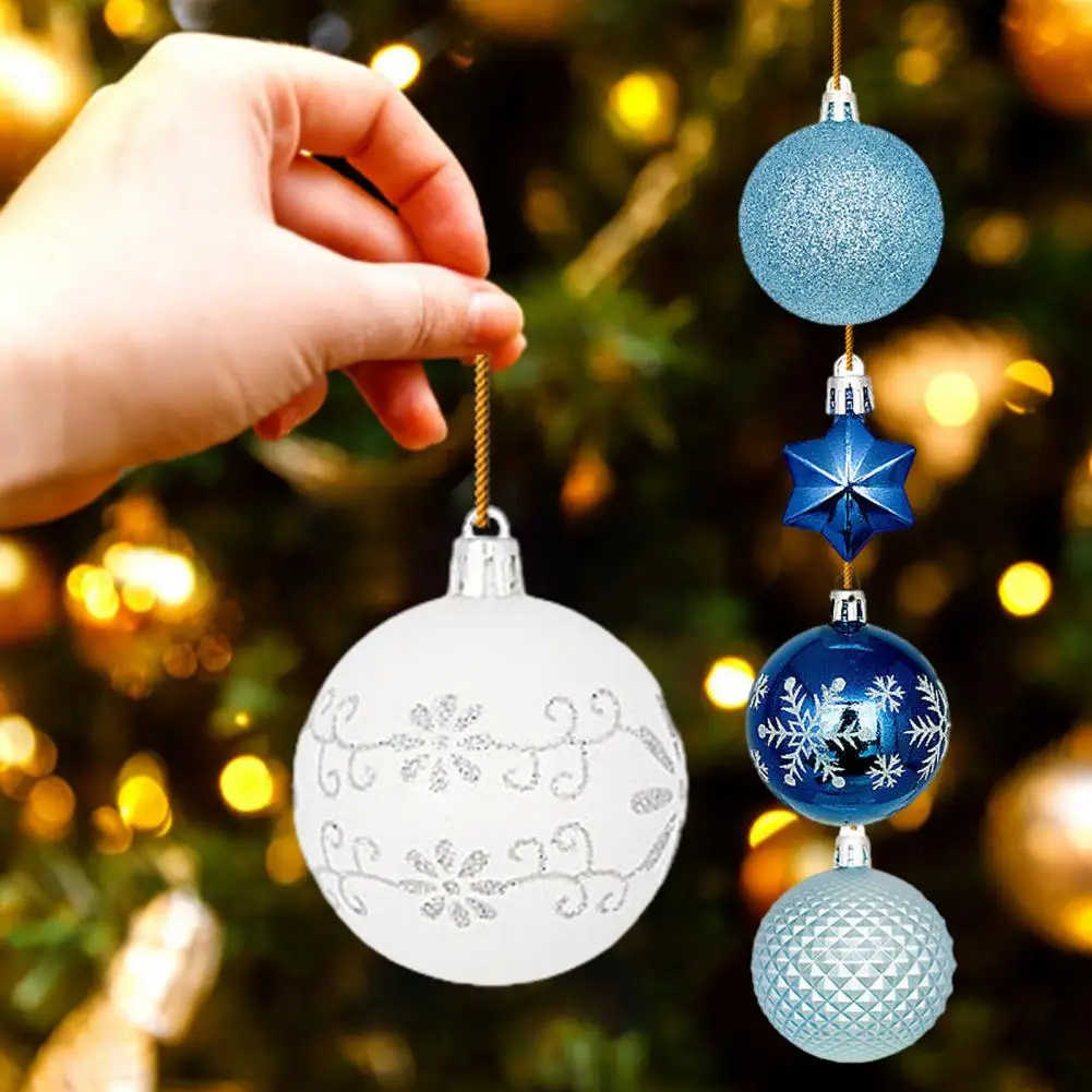 Holiday Decorations Shatterproof Christmas Ball Ornaments Set with Snowflake Reindeer Star Design Holiday Home Party Decorations