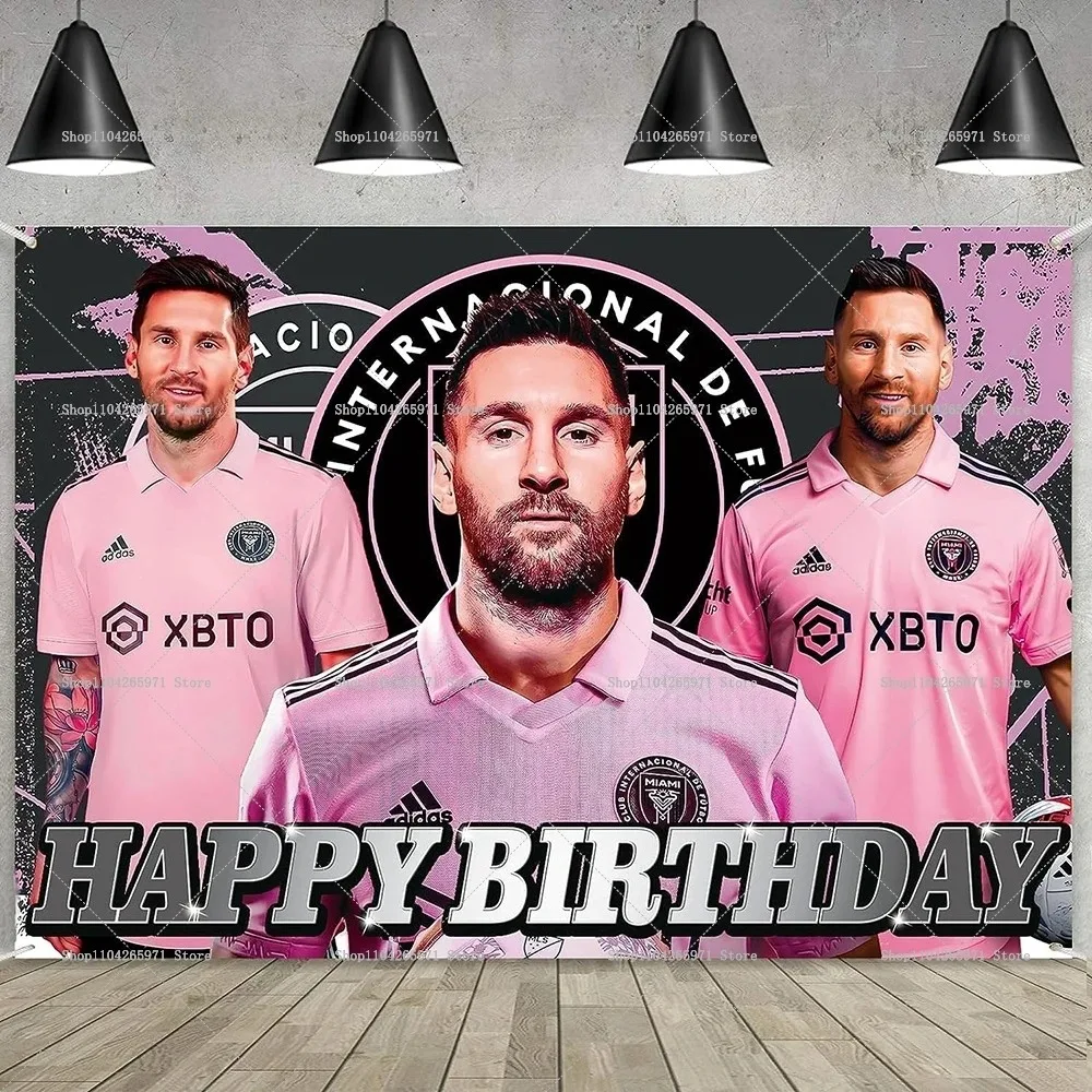 Football Club Star Lionel Messi Background Boy Birthday Party Decoration Wall Banner Home Room Decoration Photography Studio